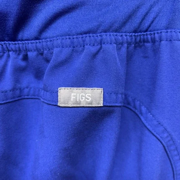 FIGS Women's Scrub Pants Cobalt Blue Drawstring Waist Cargo Pocket Comfort - Picture 6 of 10